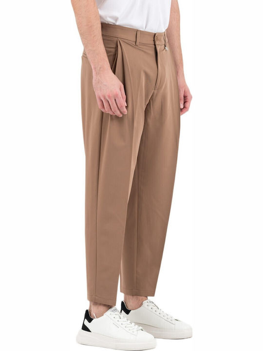 Elastic Men'S Trousers in Loose Fit Cinnamon