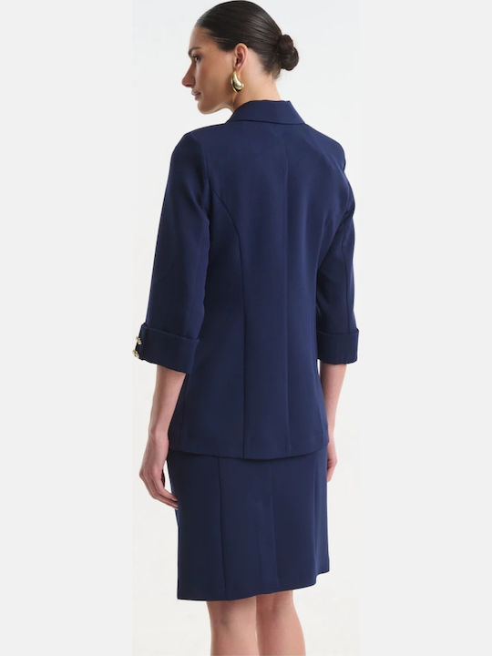 Bleistift Hohe Taille Damenrock Blau
