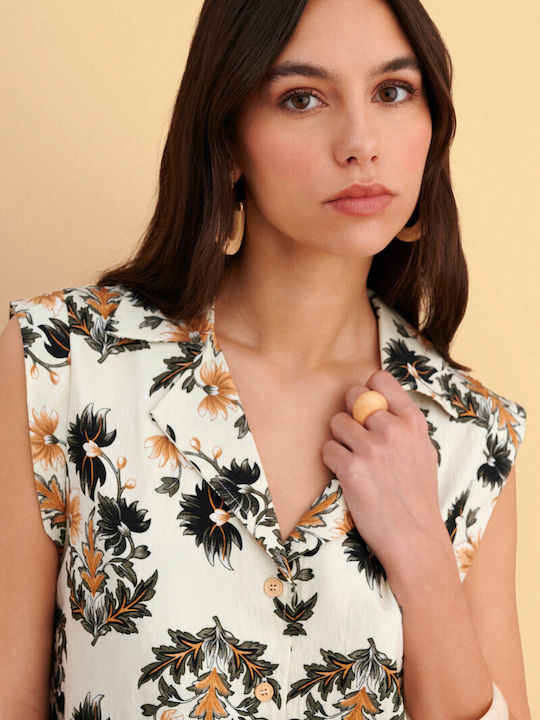 Sleeveless Women's Shirt Multicolour Floral