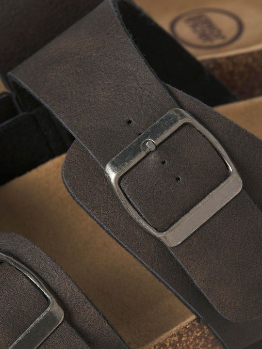 Men's Sandals In Tabac Brown Colour