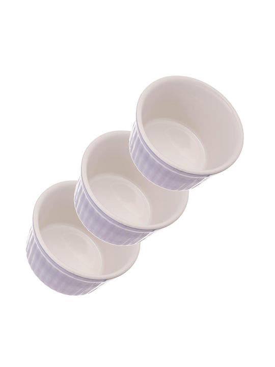 Kadax Round Heat-Resistant Cookware for Souffle Ceramic 9x9cm 3Pieces