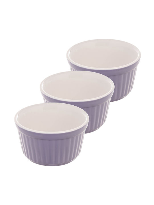 Kadax Round Heat-Resistant Cookware for Souffle Ceramic 9x9cm 3Pieces