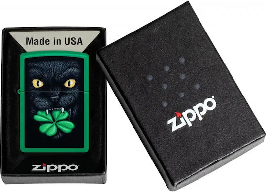 Zippo Lucky Αντιανεμικός Αναπτήρας Φλόγας σε Πράσινο χρώμα