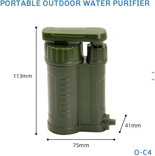Portable Survival Water Filter Pump Dual UF Activated Carbon Filtration System Camping Hiking Travel 145-8788