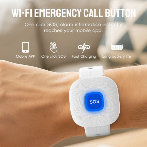 Cf103 Smart Life Sos Brățară De Urgență Wifi Albă