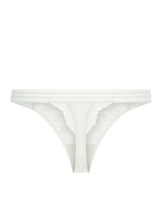 Sully Γυναικείο String με Δαντέλα Πράσινο