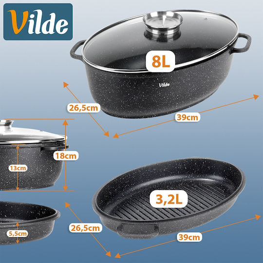 Vilde Γάστρα Οβάλ με Γυάλινο Καπάκι 39cm