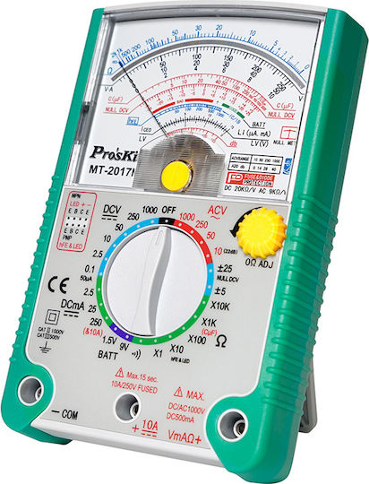 Analog Multimeter Analog + Buzzer + Diode + Transistor + Capacitor Capacitance Mt-2017n S/pro'skit