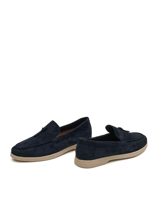 Leather Women's Moccasins In Blue Colour
