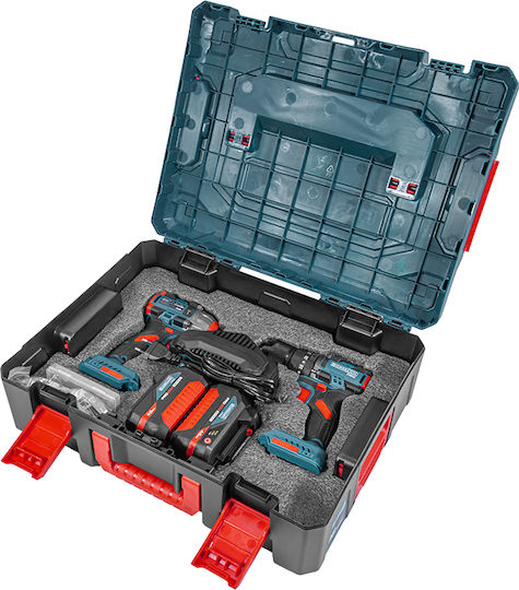 Bormann BBP5431X44T2CA Set Impact Drill Driver & Impact Screwdriver Brushless with 2 Batteries 4Ah and Case