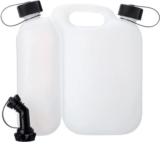 Oregon Double Position Fuel Can Plastic with Extension Tube 8.5lt White