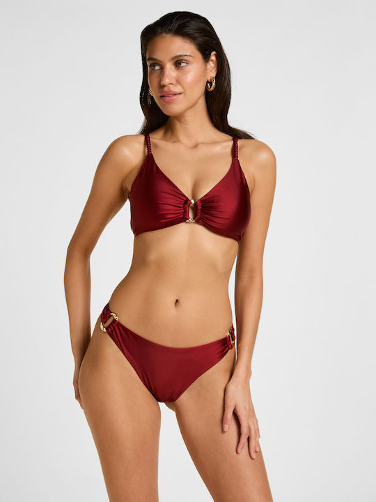 Bikini Top With Padding Burgundy
