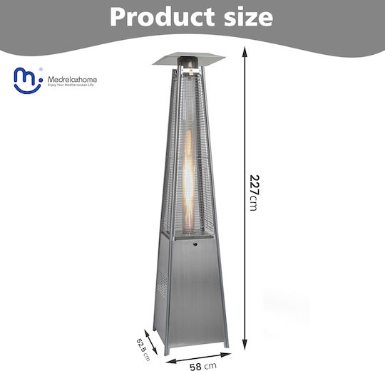 Medrelaxhome LPG Pyramid Heater Inox 13kW