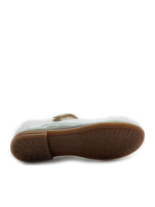 Kids Anatomic Ballerinas with Hoop & Loop Closure Leather White 615-LEFKO