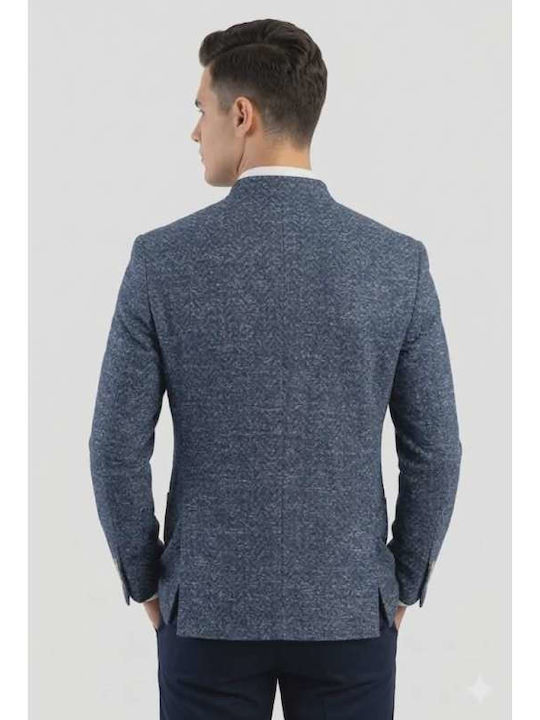 Men’s Suit Jacket with Slim Fit Blue
