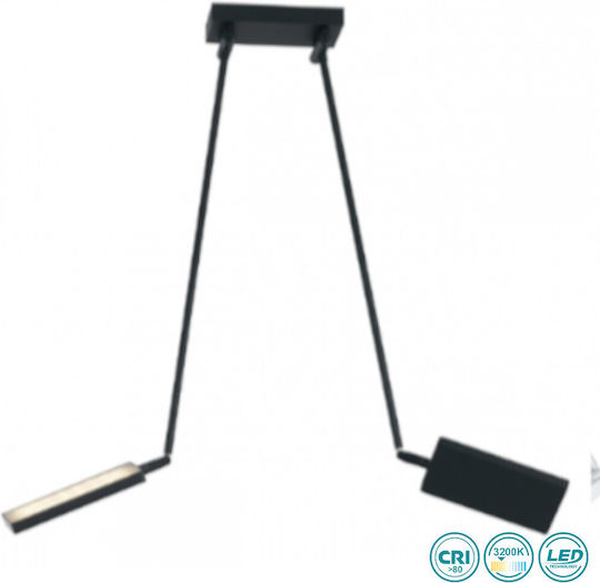 Fan Europe Design Lumini Suspendate Negru LED Cu Lumină Alb Cald 85x15cm