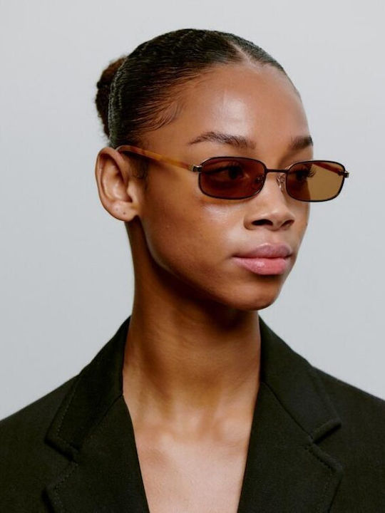 A.Kjaerbede Unisex Sunglasses With Gold Frame And Gold Lens KL2506-004
