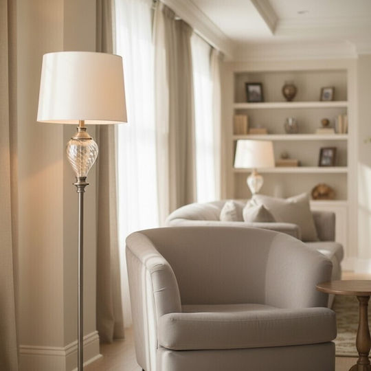 Karvounis Floor Lamp H162xW40cm. White