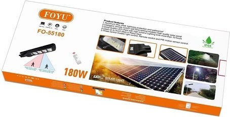 Arrango Ηλιακό Φωτιστικό Δρόμου 180W Ψυχρό Λευκό 6500K με Αισθητήρα Κίνησης IP65 74x24εκ.