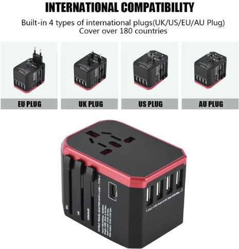 Universal Socket Adapter to Universal with 5 USB Ports
