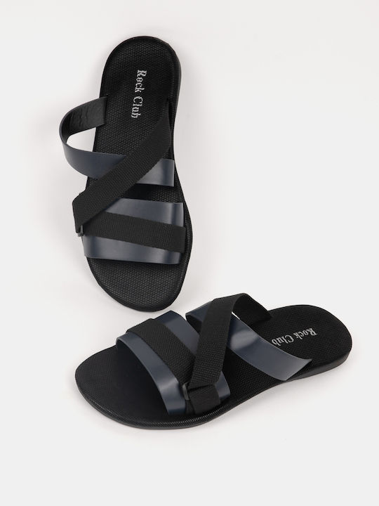 Leather Winter Men's Blue Slippers