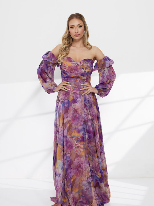 Summer Maxi Evening Dress Purple