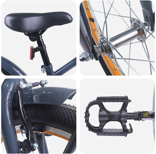 vidaXL 18 Zoll Kinderfahrrad BMX Grau