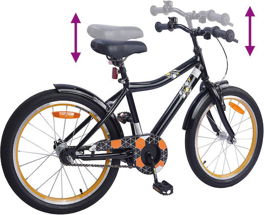 vidaXL 18" Παιδικό Ποδήλατo BMX Μαύρο