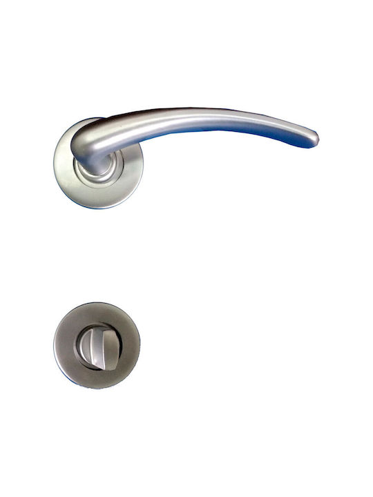Metal WC Lever With Silver Rosette