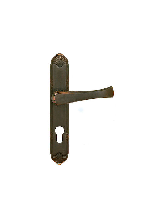 Metal Middle Door Lever Bronze Plate