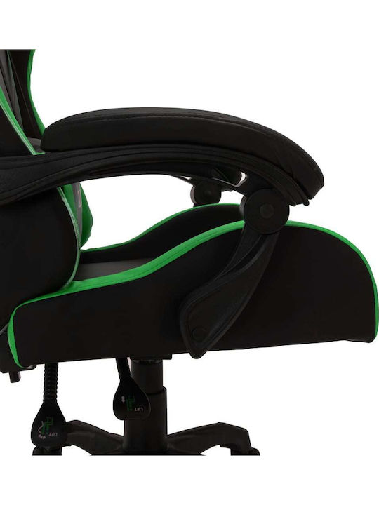 vidaXL 287999 Gaming Chair with Adjustable Armrests and RGB Lighting Green / Black