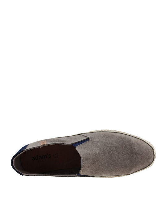 Leather Men's Espadrilles in Gray Colour