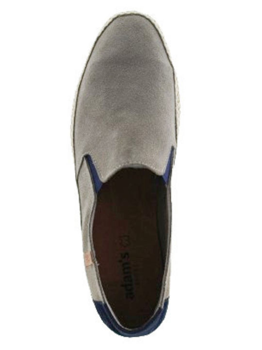 Leather Men's Espadrilles in Gray Colour