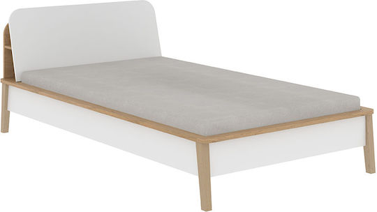 Neptune Κρεβάτι Ημίδιπλο για Στρώμα 120x200cm Sonoma - Λευκό