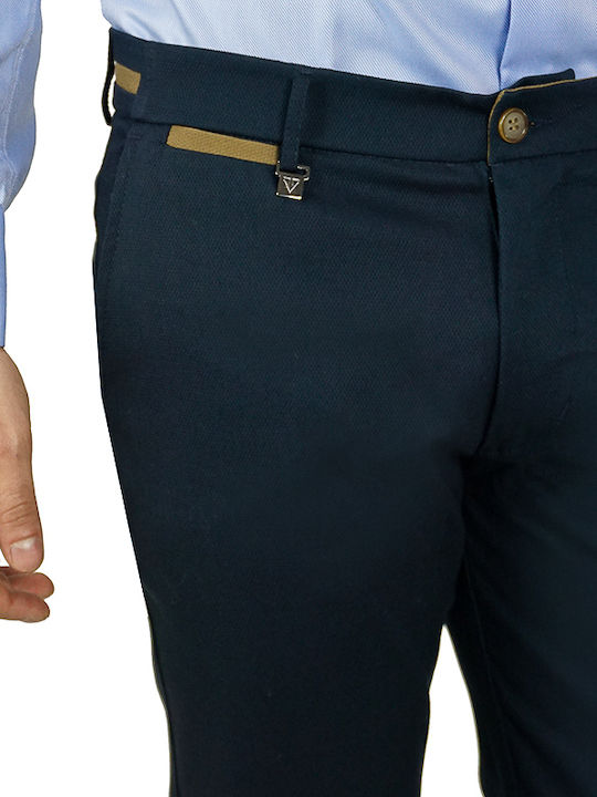 Trousers Chino Elastic in Slim Fit Blue