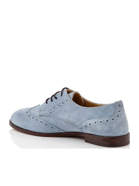 Leather Women's Oxfords in Blue Colour