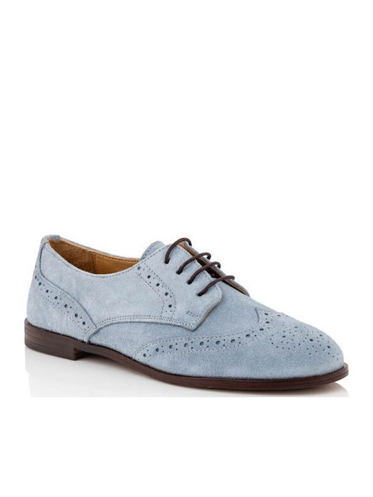 Leather Women's Oxfords in Blue Colour