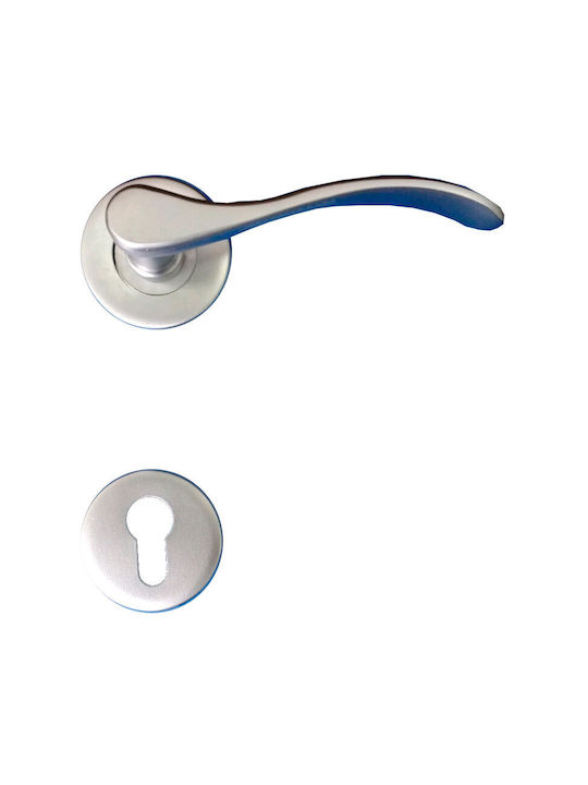 Metal Middle Door Lever With Rosette Elegant-2