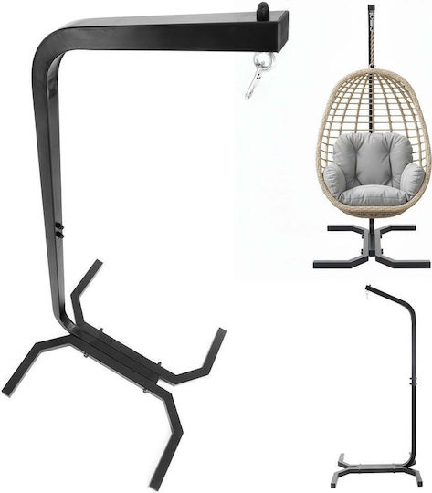 Bază Pentru Leagăn De Grădină Metalică Neagră 92x92x205cm