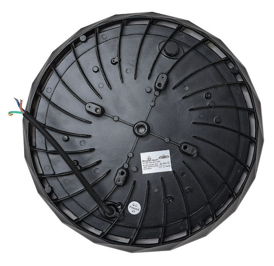 Powertech Kommerzielle Glockenlichter 100W Kühles Weiß 10000lm mit Eingebauter LED Schwarz Ø30xH4cm