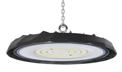 Powertech Kommerzielle Glockenlichter 100W Kühles Weiß 10000lm mit Eingebauter LED Schwarz Ø30xH4cm