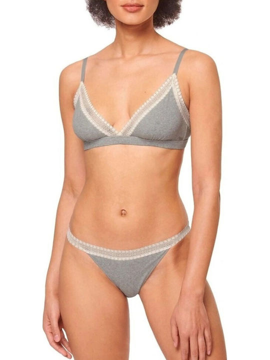 Sloggi Go Ribbed Women's Bralette Bra Grey Melange