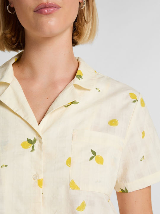 Hunkemöller Summer Women's Pyjama Blouse Lemon