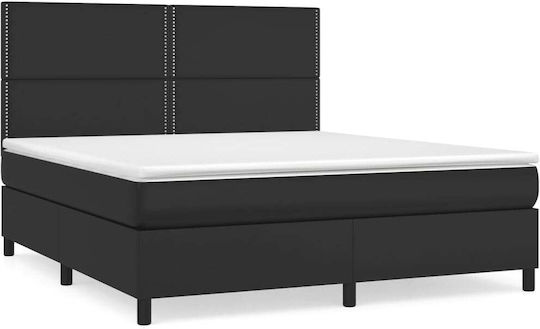 Κρεβάτι King Size με Στρώμα 180x200cm Μαύρο Κρεβάτι King Size με Στρώμα 180x200cm Μαύρο