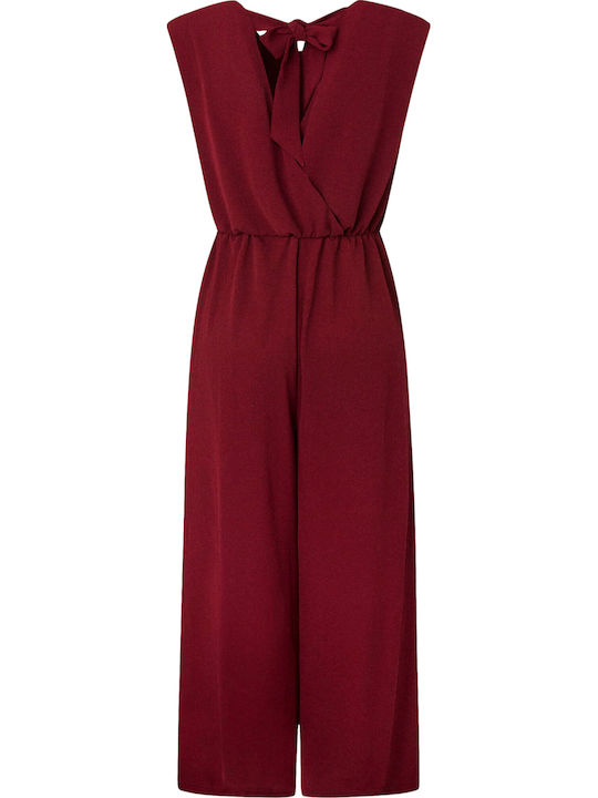 Fiska Women's Sleeveless One-piece Suit Burgundy