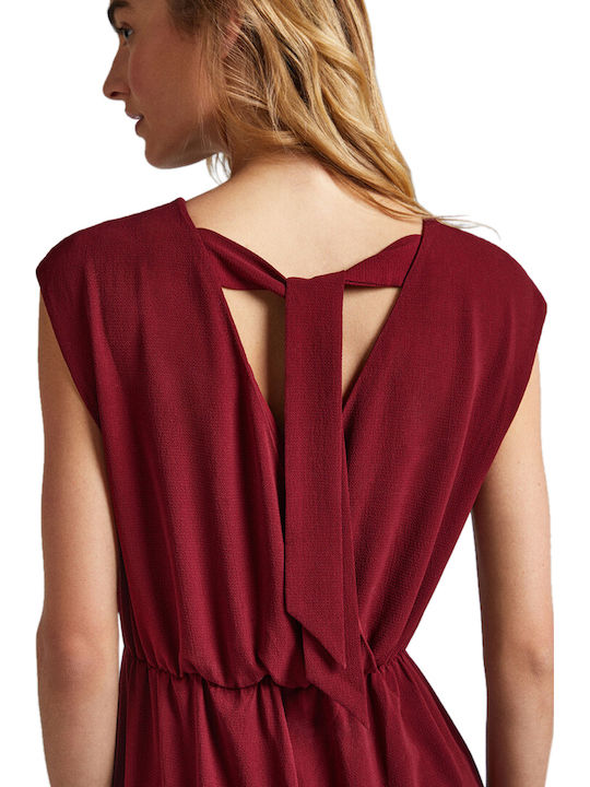 Fiska Women's Sleeveless One-piece Suit Burgundy