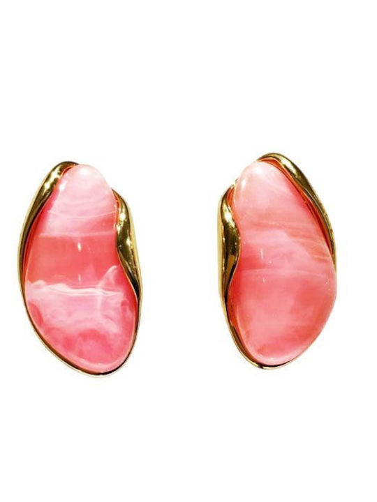 Awear Earrings Studs with Fuchsia Stones