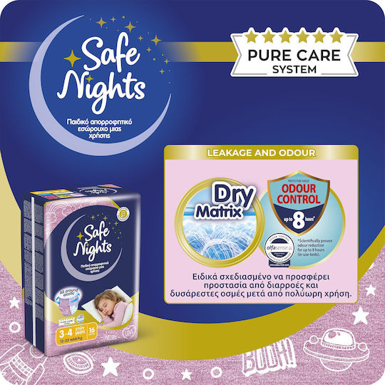 Safe Nights Πάνες Βρακάκι Monthly Pack για 12-22kg 96τμχ