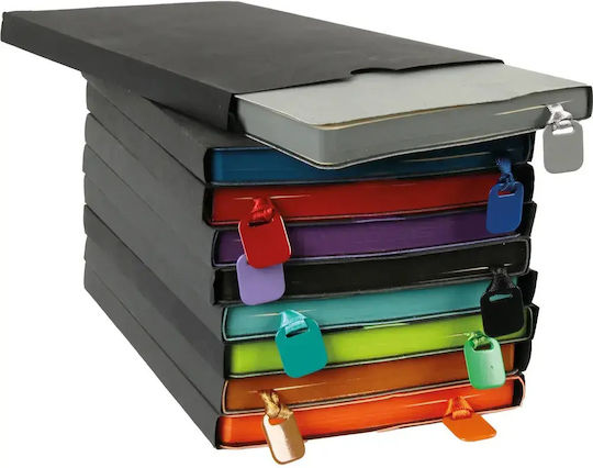Flexy Lederimitat Mit Gefärbten Kanten & Metallisches Detail Set 40 Geregelte Notebooks Türkis