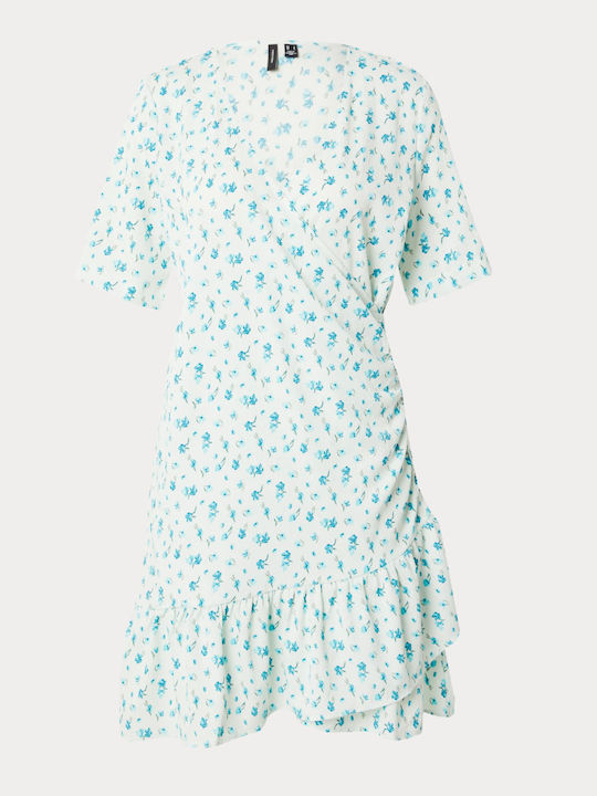 Rochie Mini Wrap-Around de Vară Albă